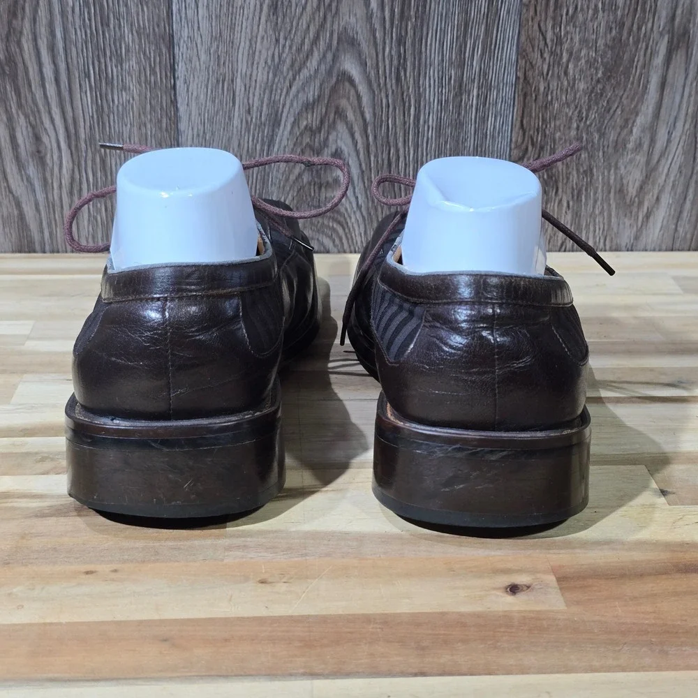 Zota Men's 9.5 Brown Leather Square Toe Oxford Lace Up Dress Shoes Formal‎ Wear
